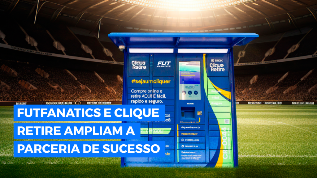 armario inteligente ou smart locker como sāo conhecidos em um campo de futebol com o logo da FutFanatics